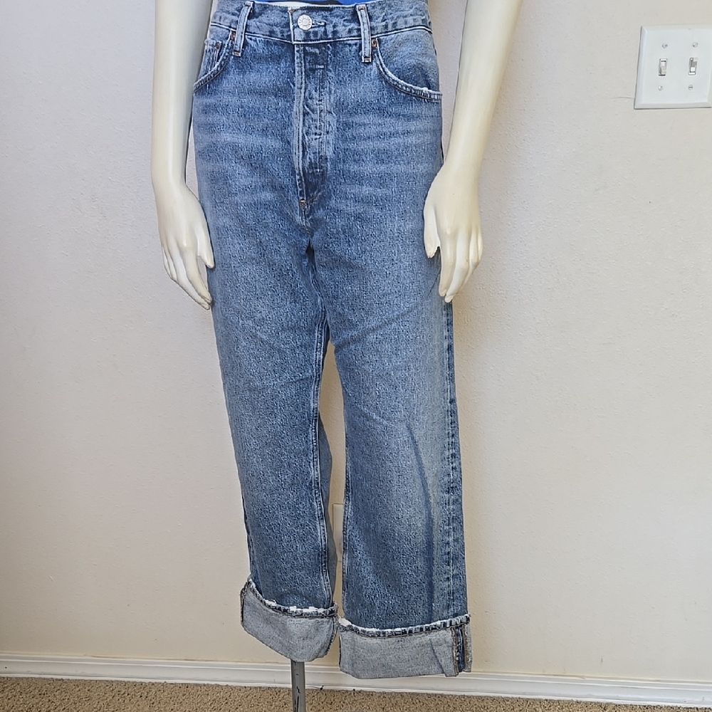 Agolde Straight Leg Jeans in Classic Blue